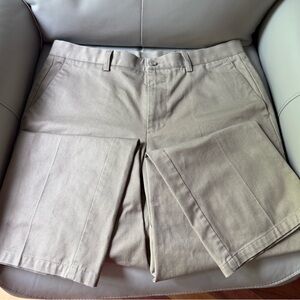 Dockers Tan Flat Front Pants Versatile Cotton Twill